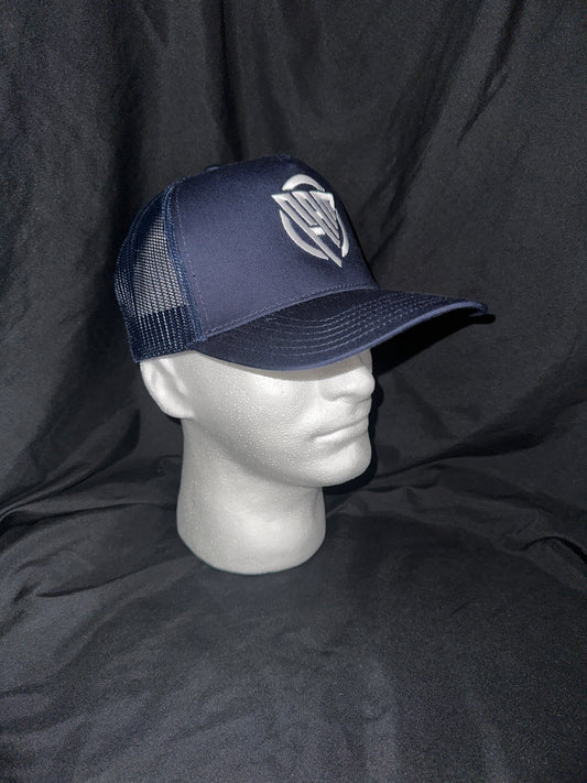 “FAM” Hard-Front SnapBack Hat Navy Blue With White “FAM” Logo Embroidery