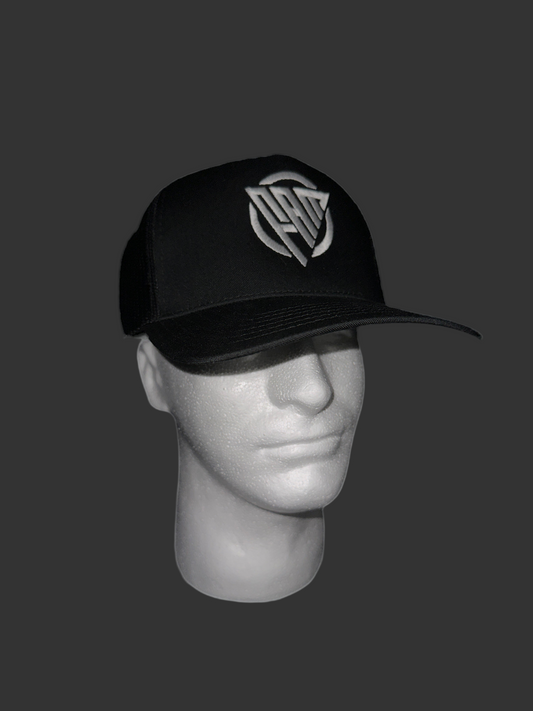 “FAM” Hard-Front SnapBack Hat Black With White “FAM” Logo Embroidery