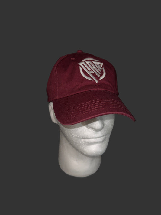 “FAM” StrapBack Hat Burgundy With White “FAM” Logo Embroidery
