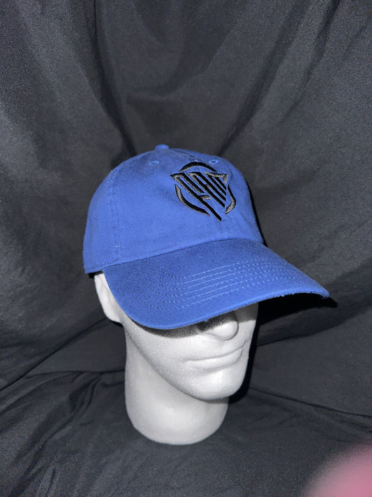 “FAM” StrapBack Hat Blue with Black “FAM” Logo Embroidery