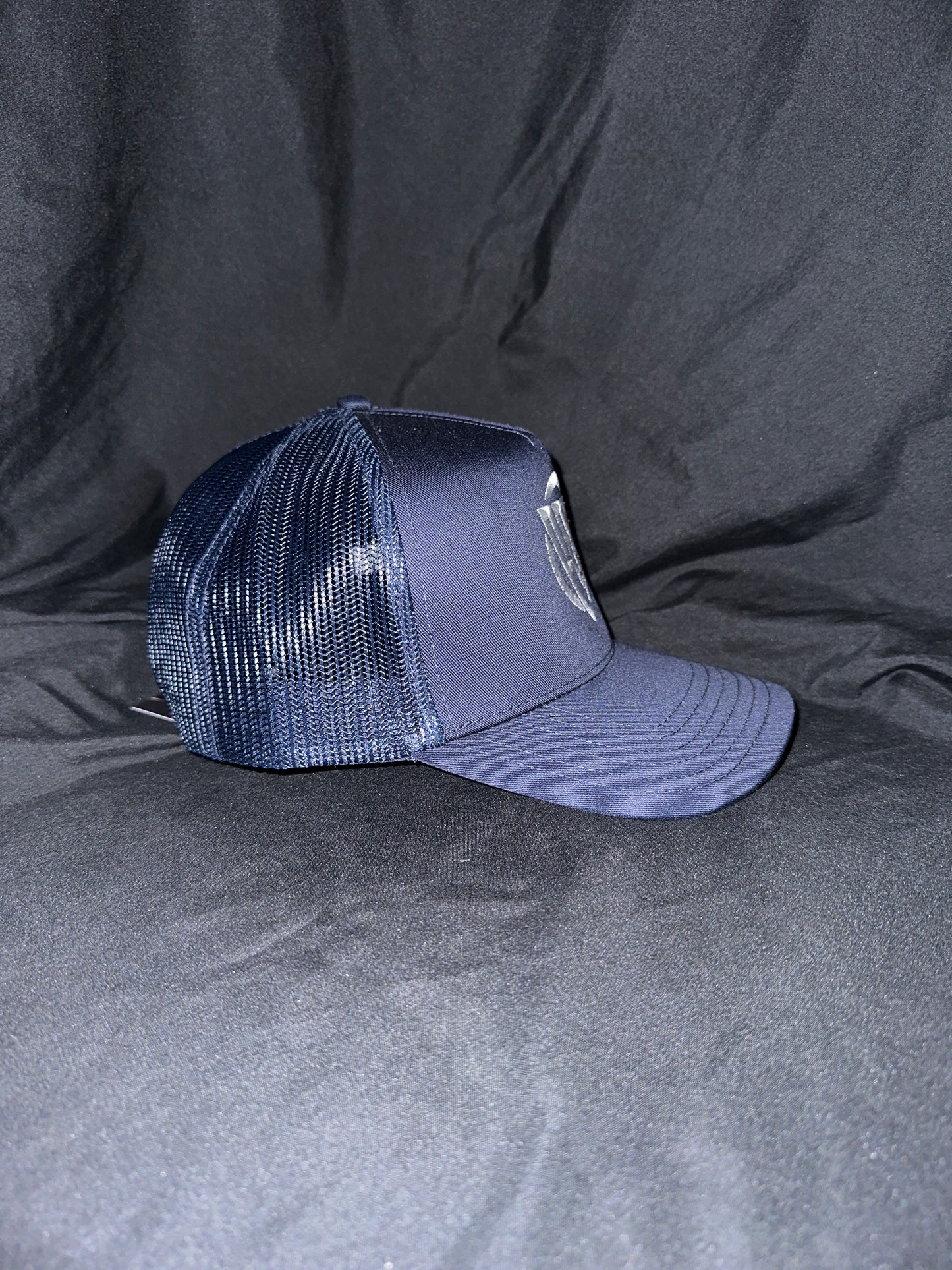 “FAM” Hard-Front SnapBack Hat Navy Blue With White “FAM” Logo Embroidery