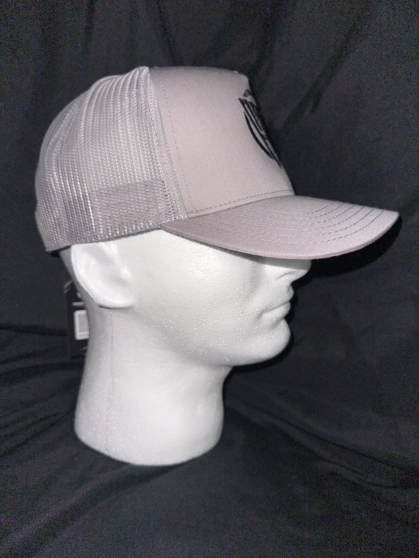 “FAM” Hard-Front SnapBack Hat Gray With Black “FAM” Logo Embroidery